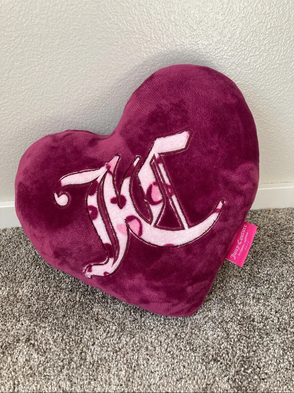 Juicy Couture Plush Heart Shaped Throw Pillow Leopard print